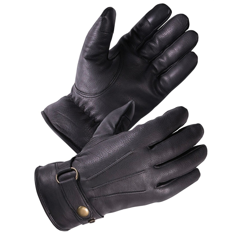 Skydeer Mens Black Leather 3M Thinsulate Winter Gloves Touchscreen SD8681T L